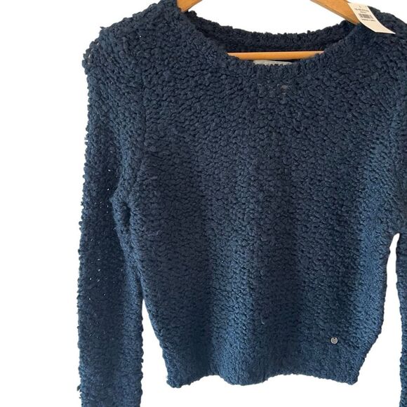 Abercrombie & Fitch chunky knit boucle knit Blue Sweater NWT XS winter sweater h - Picture 1 of 8